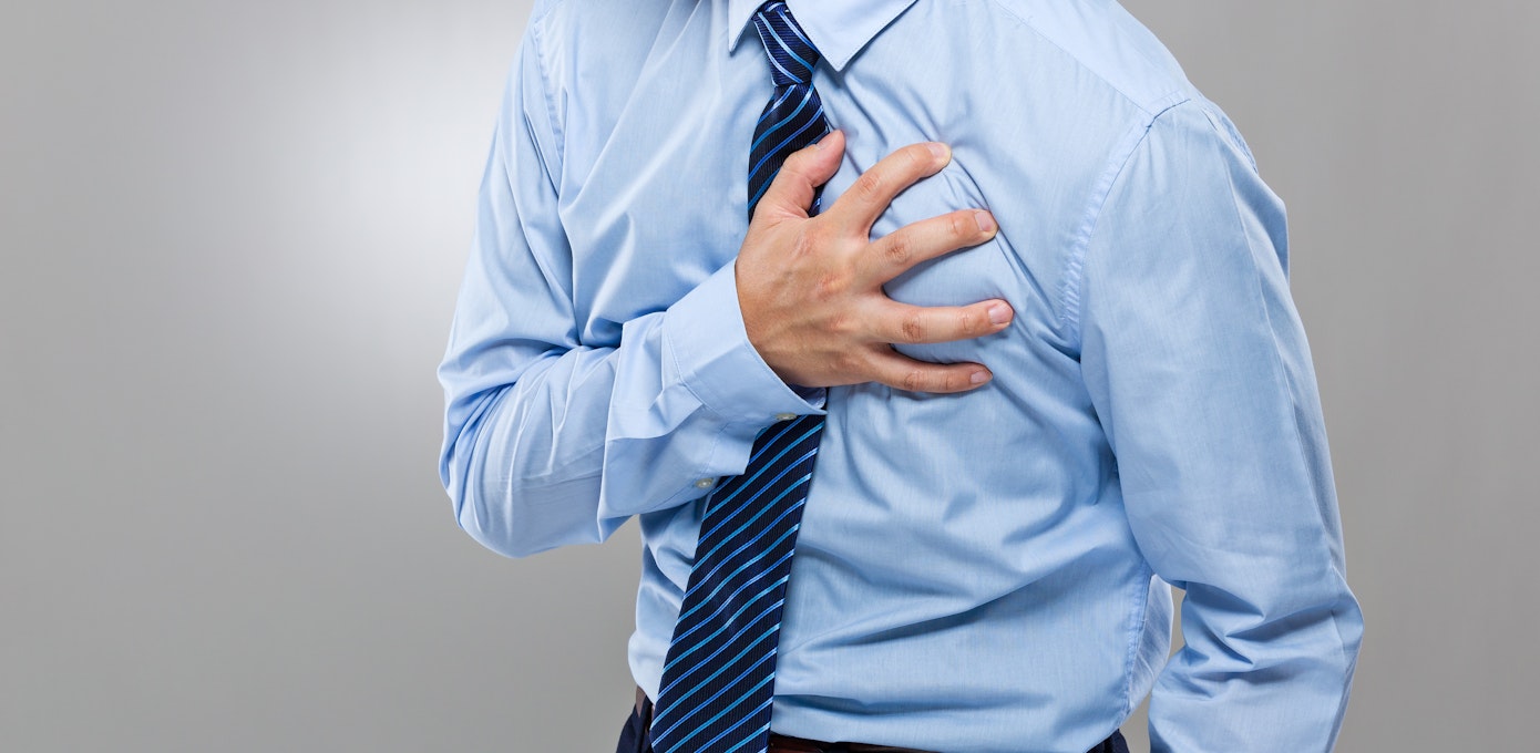 An image depicting a person suffering from Stress-Induced Cardiomyopathy symptoms